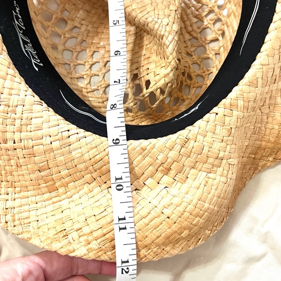 Tidal Tom Straw Cowboy Sun Hat UPF50+ Woman’s Woven Vented Western Tan,Size M/L - Picture 6 of 9